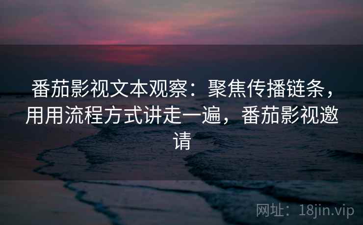 番茄影视文本观察：聚焦传播链条，用用流程方式讲走一遍，番茄影视邀请